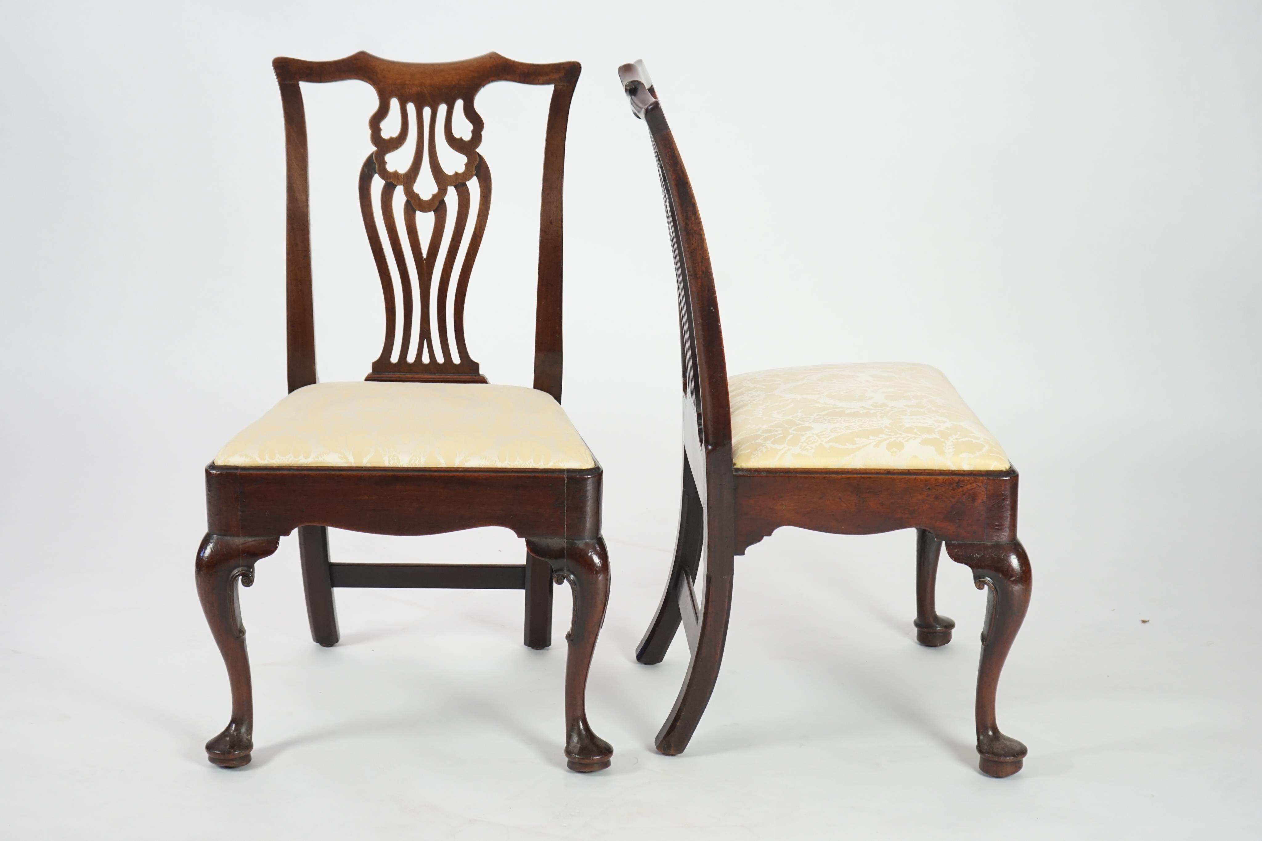 A set six George II mahogany dining chairs